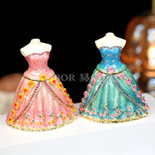 金属手工艺品珐琅首饰盒创意轻奢公主裙摆件装饰节日礼物礼品批发