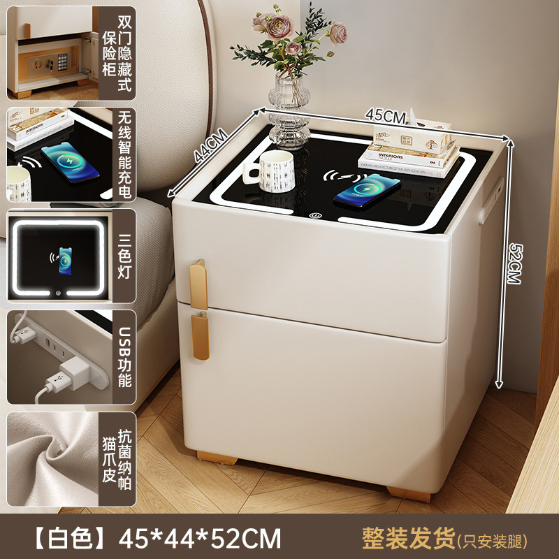 Una caja fuerte inteligente de cabezal de cama en 2025 nuevo dormitorio simple y moderno de madera maciza, lujo ligero y alto