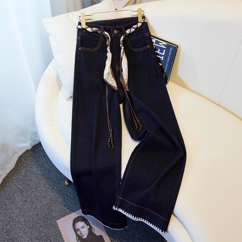 妙臻2025秋季显瘦丹宁风牛仔九分烟管裤女奶奶裤直筒裤女爆款3328|undefined