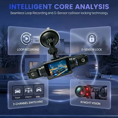 four-camera dashcam with high-definition night vision: Driving recorder