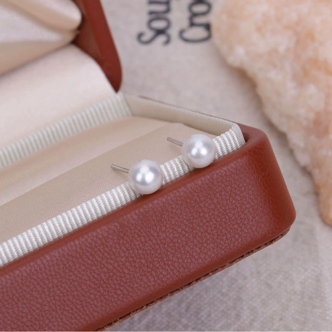 Аврора Натуральные пресноводные жемчужные серьги S925 Серебряные аксессуары Серьги Мори Паровые булочки Темперамент Простые серьги