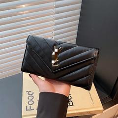 批发跨境新款高品质钱包PU按扣款欧美时尚时尚多卡位防盗大钞钱包