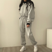 韩国套装女棉短款长袖长裤女装两件套2021新款春秋冬季休闲运动服