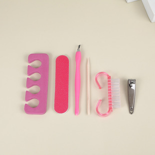 Manufacturer Customized Manicure Set, Nail File, Polishing Strip, Horn Brush, Dead Skin Removal Tool, Portable Manicure 6-Piece Set