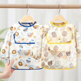 Baby's Overalls Children's Eating Bibs Waterproof Autumn and Winter Anti-Dirty Boys and Girls Children's Long Sleeve Rice Balls Baby Outer Wear Cover