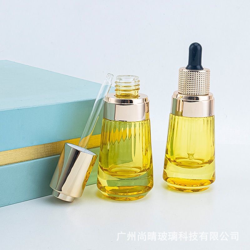 Botella de aceite esencial cuentagotas de alta calidad 30ML cuentagotas esencia cosmética botella de medicina líquida pequeña botella de vidrio a prueba de luz