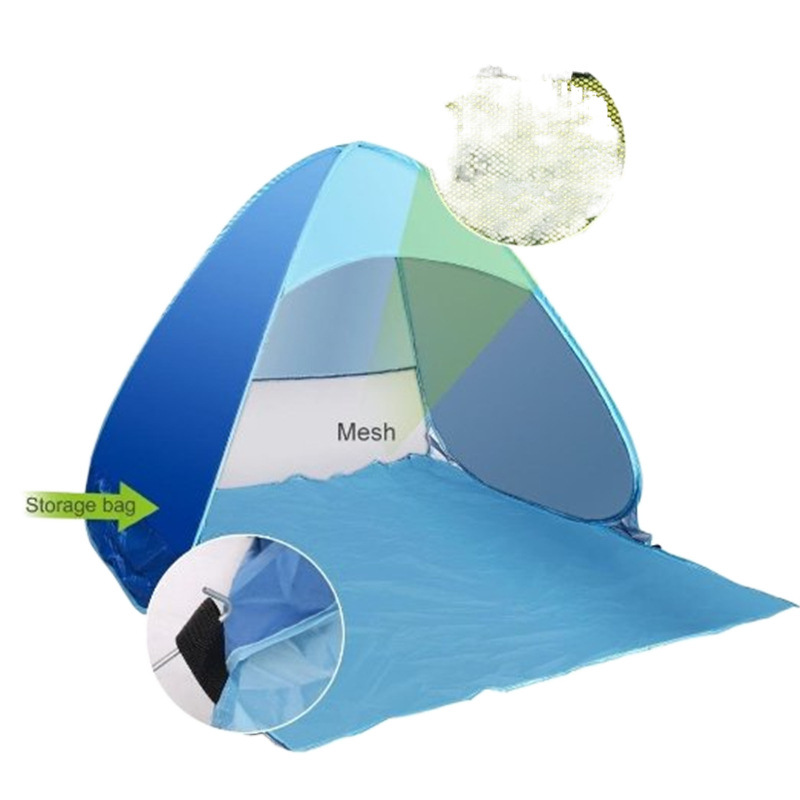 Acampamento de playa de acampamiento rápido sombreado solar plegable camping tent transpirable portátil al aire libre a prueba de viento y protección solar universal para cuatro estaciones