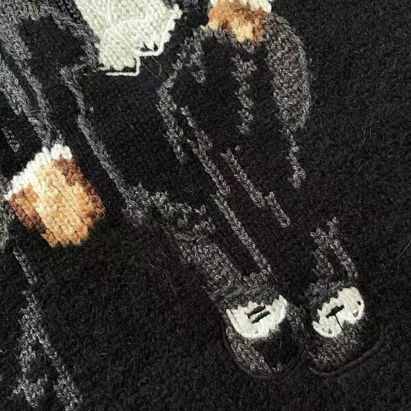 quality demi-season cartoon sweater with a round collar