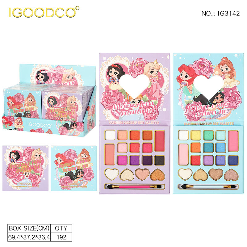 Comercio exterior transfronterizo nuevo diseño multicolor de dibujos animados encantador maquillaje de placas cos novato escalera cepillo espejo stock