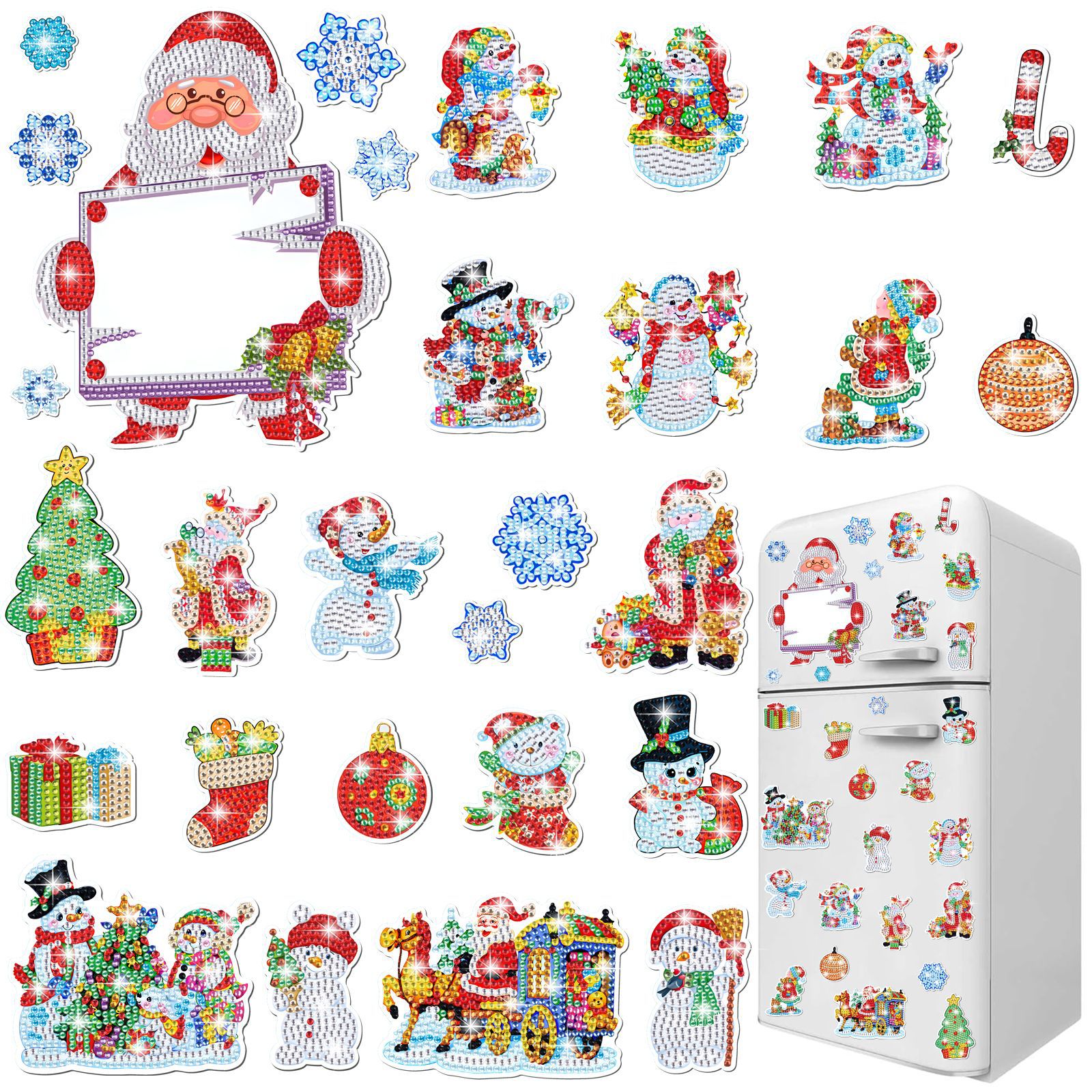 Diamante de Navidad pegatinas de refrigerador diy creativo magnético suave borrable tablero de mensajes pegatinas de diamantes juguetes al por mayor