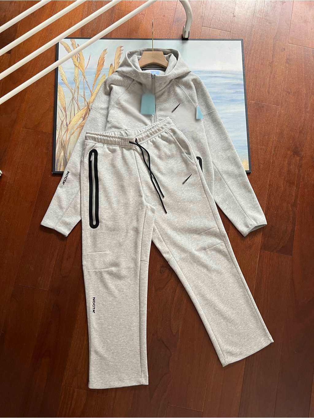 2025春クロスボーダー小フックカジュアルスポーツNOCTA連名フード付きジッパージャケットセットFD8454