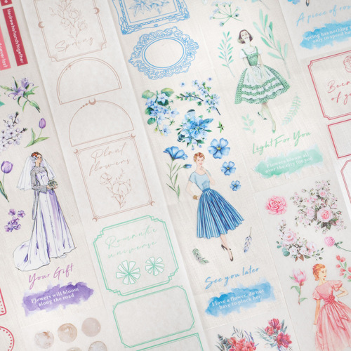 Sticker for a Wonderful Day, Sweet Girl Series, Japanese Style Handmade Album DIY Material Decorative Sticker, 6 Pieces, 8 Designs