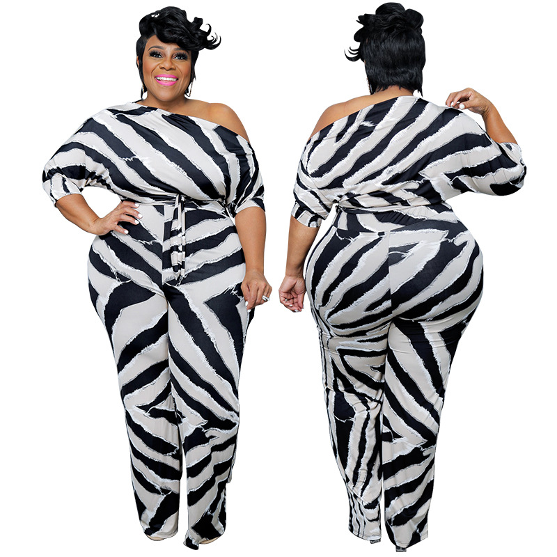 Women's Clothing Plus Size Women's Sexy Off-Shoulder Jumpsuit Long Sleeve For Formal & Casual For Women Plus Size_ecoleips.com