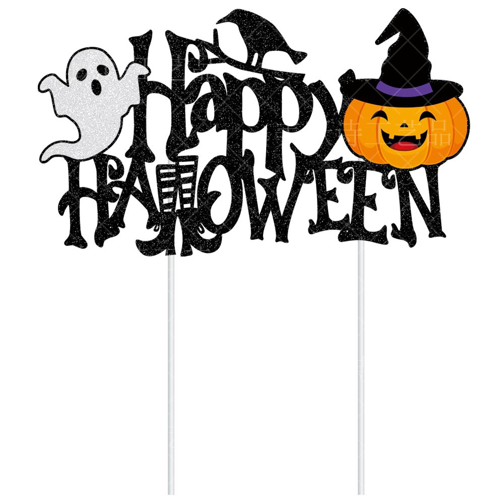 Halween fiesta decoración pull bandera inserción fantasma bruja pastel plug-in feliz Halloween pull Flag