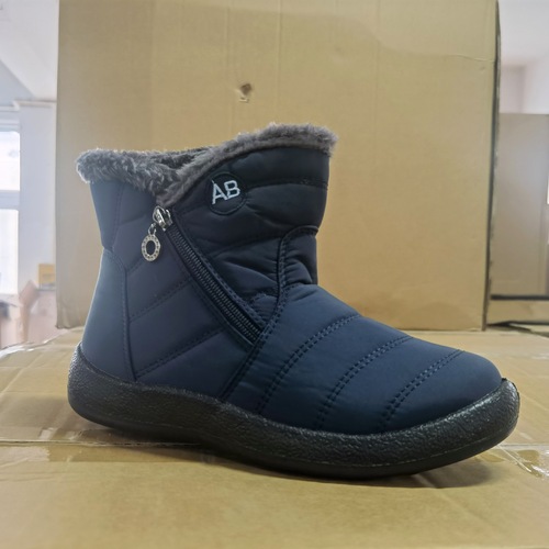 Large size cross-border winter new warm women's snow boots with side zipper, 44 size cotton boots, mom shoes, women's shoes