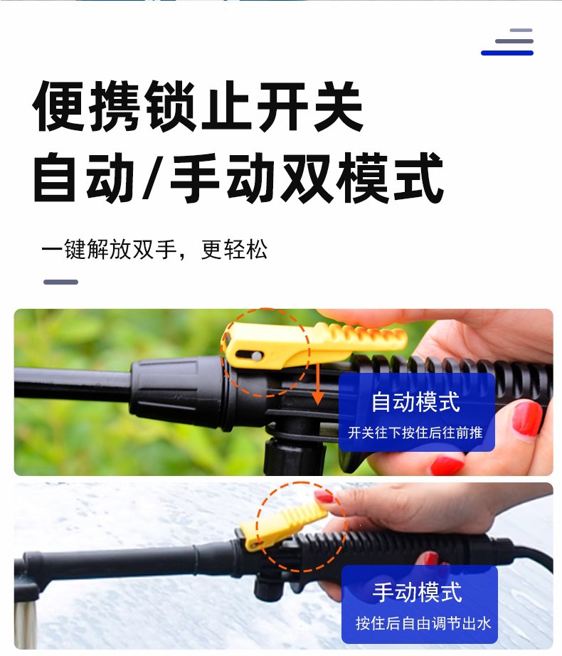 Suitable for car washers, manual car wash machines, household high-pressure portable foam spray nozzles, water guns, motorcycles, and electric scooters