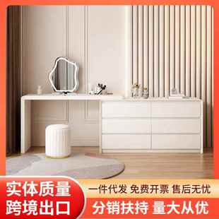 [Discount Price] Cream Style Dressing Table Bucket Cabinet Integrated Bedroom Multi-functional New Retractable Corner Storage Cabinet