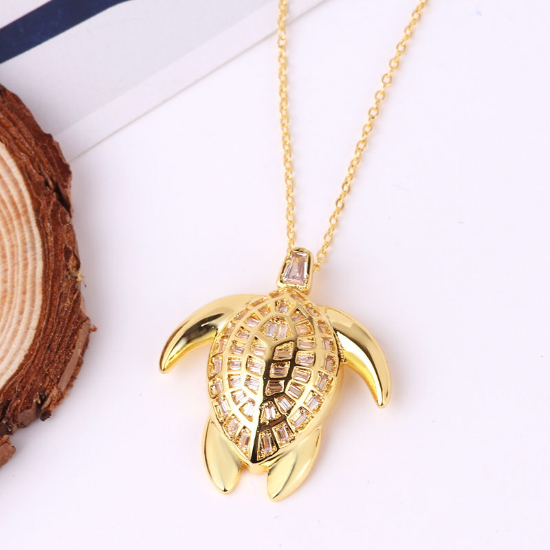 Mode Tortue Libellule Le Cuivre Plaqué Or 18k Zircon Pendentif En Masse display picture 5