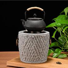 围炉煮茶小火炉烧烤炭炉取暖烤茶石头烤火盆茶罐罐茶炉石头炉子