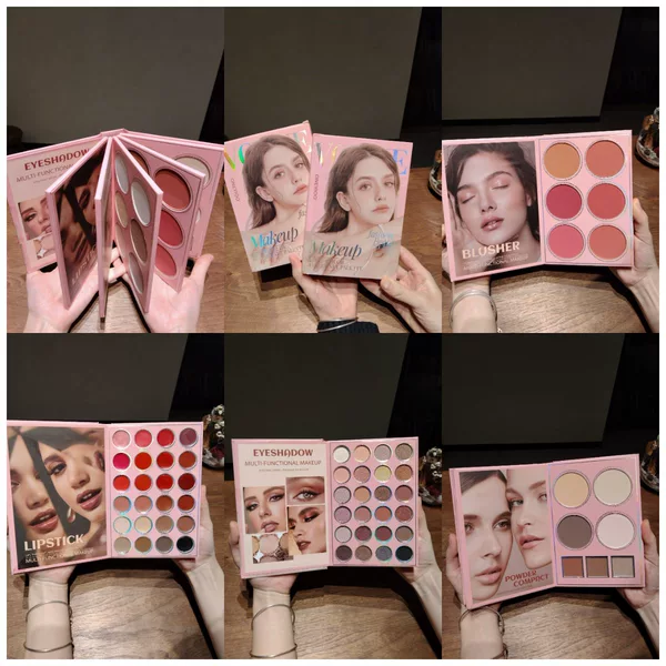 Foreign Trade Cross-Border 67-Color Pearlescent Matte Eye Shadow Lip Gloss Highlighter Blush Contour Multi-Functional Book Shape Eye Shadow Palette