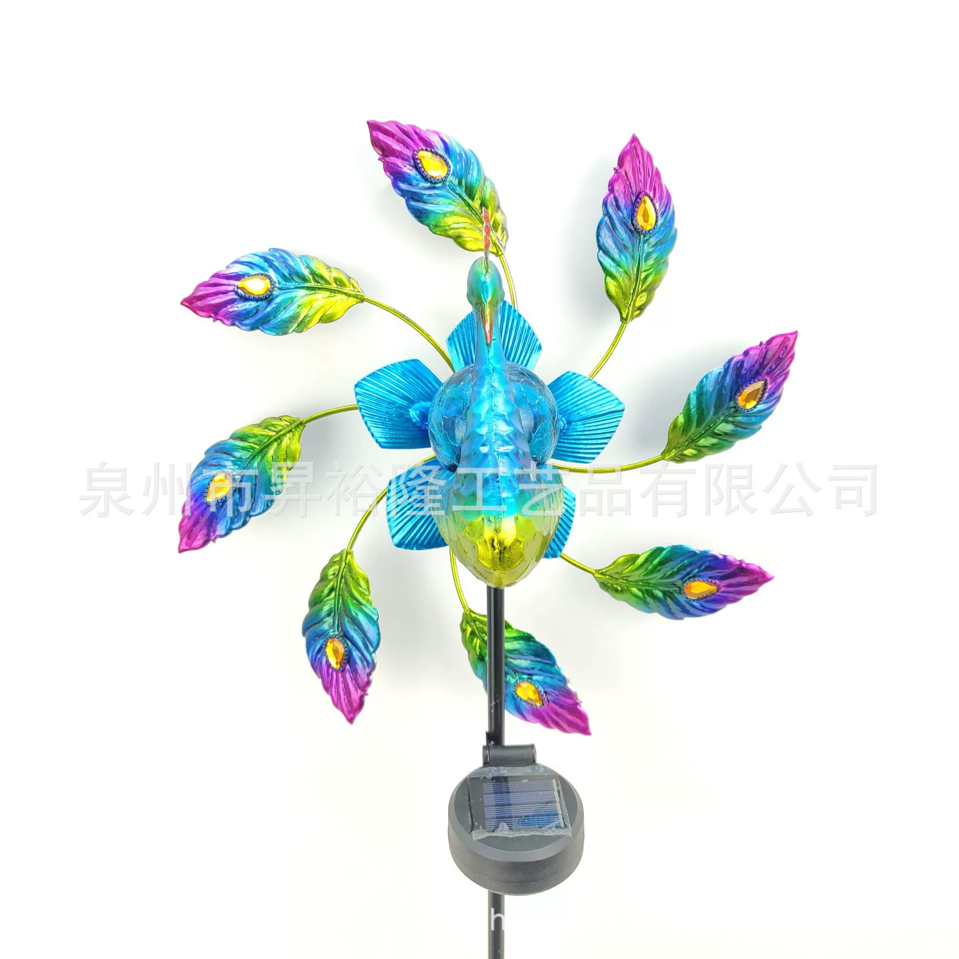 Солнечный открытый Павлин ветряная мельница наземный светильник красочный павлин открытый садовый светильник трещина шар Солнечный наземный светильник