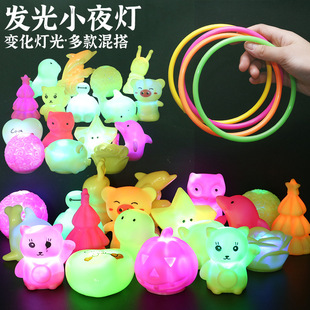 Night market stall ring plastic cartoon color shell colorful luminous color flash night light stall wholesale