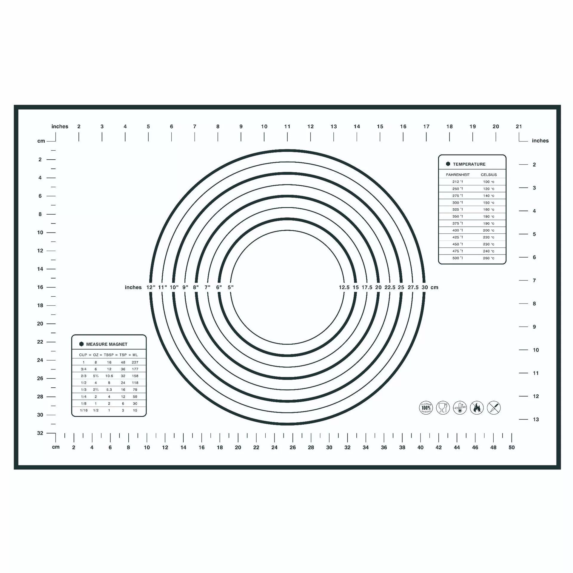Silicone Kneading Pad, Baking/Rolling Cushion, Multiple Sizes 30×40–60×80 cm, 0.35 mm