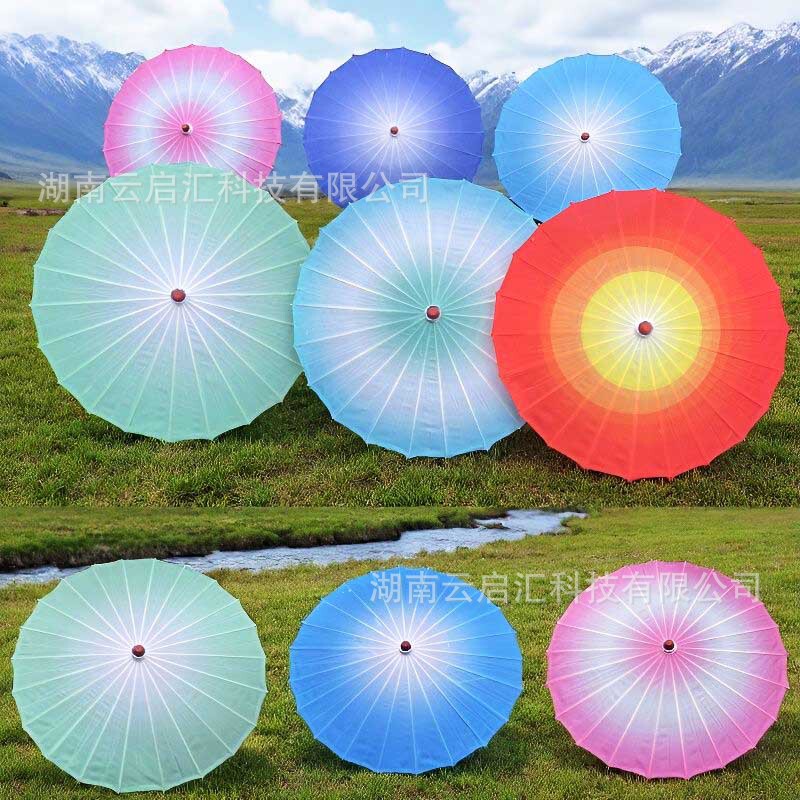 Sports Day Handheld Prop Umbrella Rose Pink Blue Spring Equinox Gradient Dance Performance Umbrella Sports Day Handheld Prop Umbrella Rose Pink Blue Spring Equinox Gradient Dance Performance Umbrella