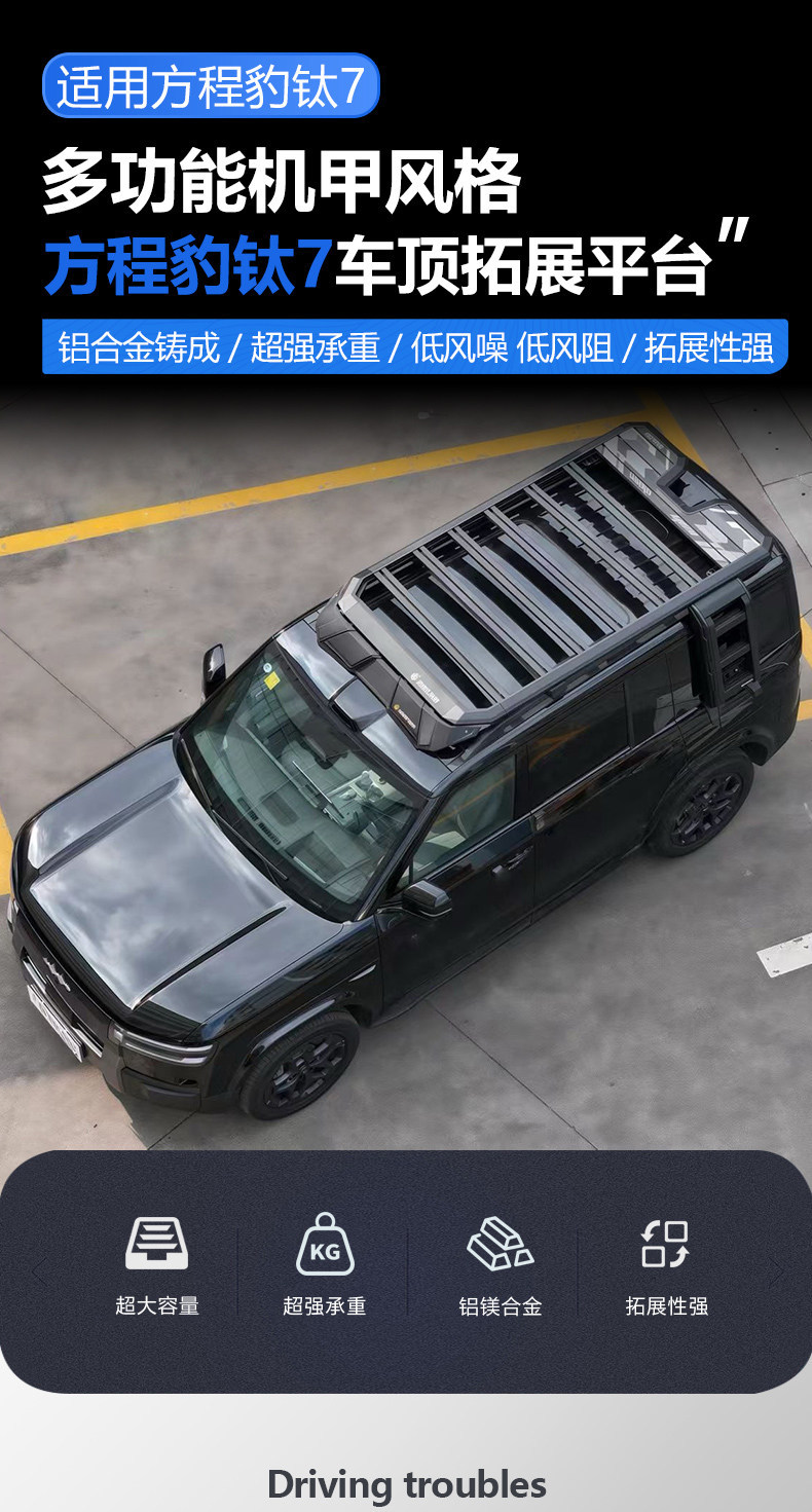 Suitable for Fang Cheng Bao Titanium 7 Outdoor Camping Vehicle Roof Expansion Explorer Roof Rack Canopy Side Tent