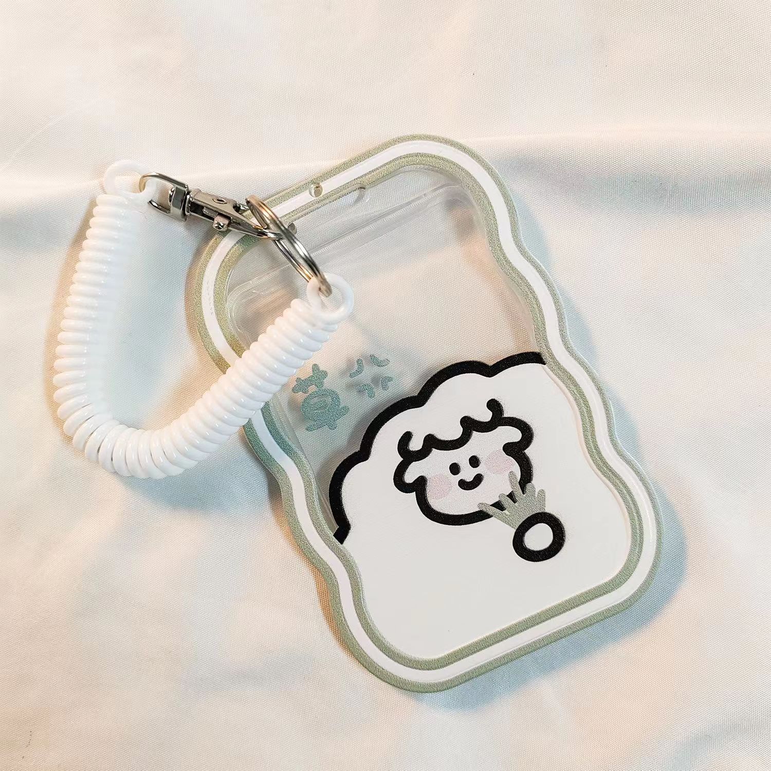 小羊握草卡通可愛學生校園卡套飯卡公交掛繩掛脖地鐵水卡保護套