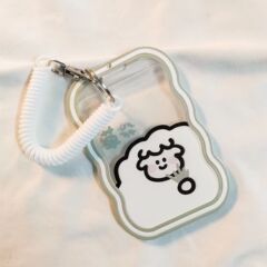 小羊握草卡通可愛學生校園卡套飯卡公交掛繩掛脖地鐵水卡保護套