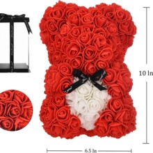 永生花玫瑰熊泡沫花小熊礼品生日礼物玫瑰花熊25厘米情侣仿真花