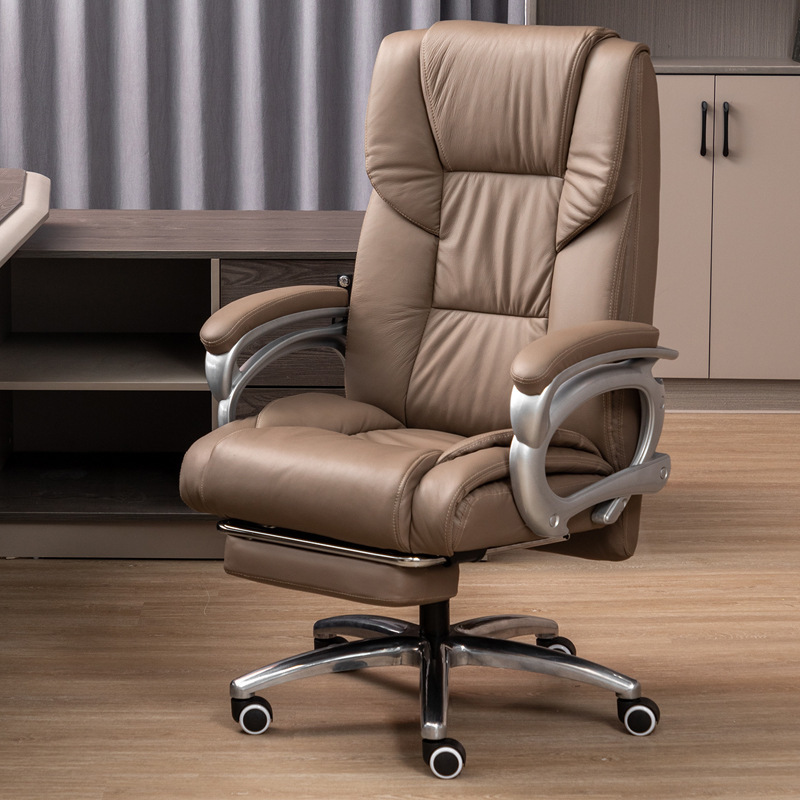 Leather Boss Chair Reclining Office Chair Business Massage Computer Chair Home Comfortable Sedentary Study Office Chair