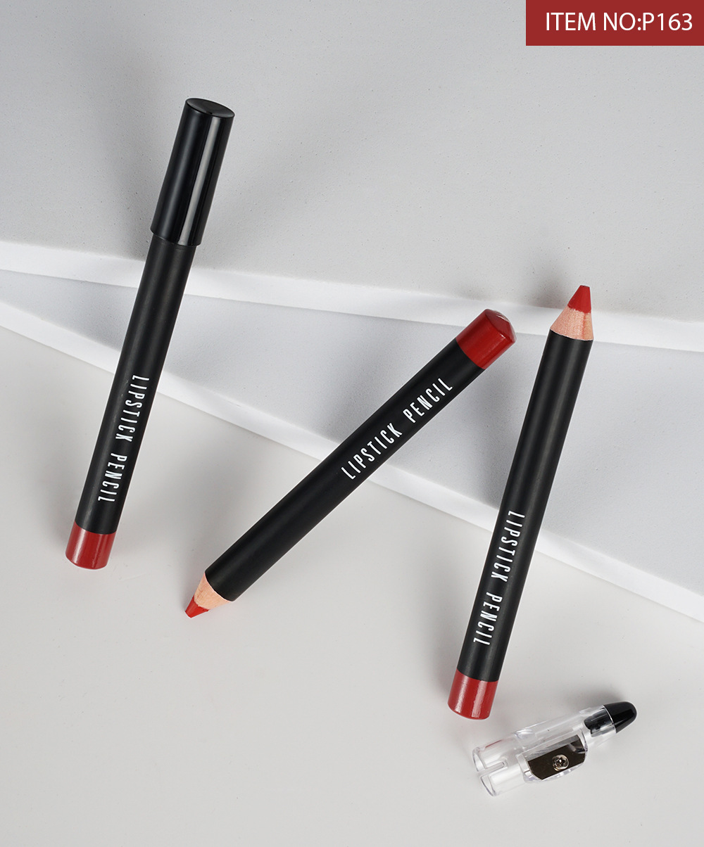 menow non-stick cup 12cm thick wooden stick lipstick matte hook Lip liner pen P163 with pen sharpener undefined