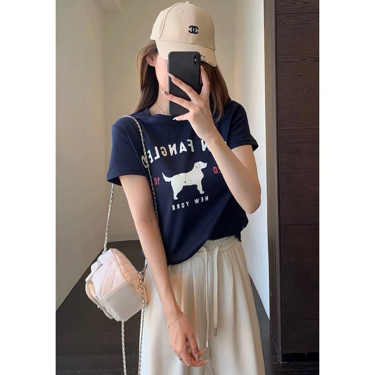 美式休闲 减龄时髦卡通印花正肩显瘦短袖T恤女春夏26新G0312Y