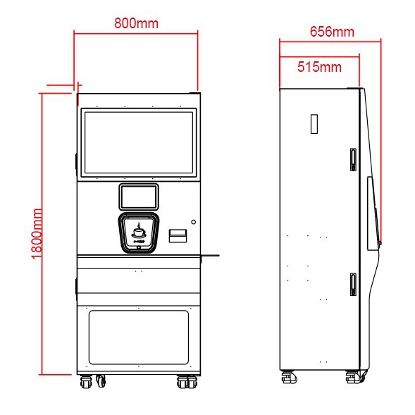 Gran máquina automática de café recién molido comercial de autoservicio código de escaneo máquina expendedora no tripulada fabricante de máquinas de café frío y caliente