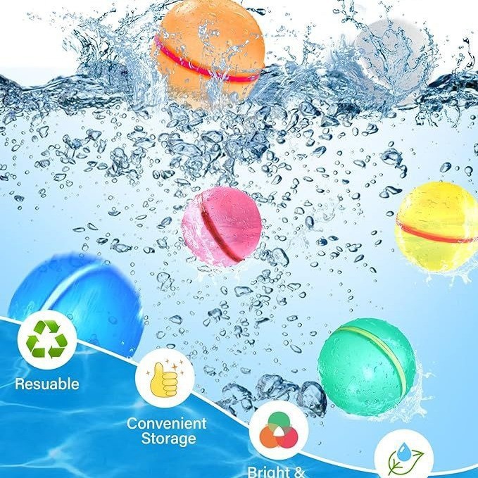 Amazon estilo explosivo bola de agua magnética de silicona reproducible juguete de waterpolo de silicona descompresión juguete de waterpolo magnético de silicona