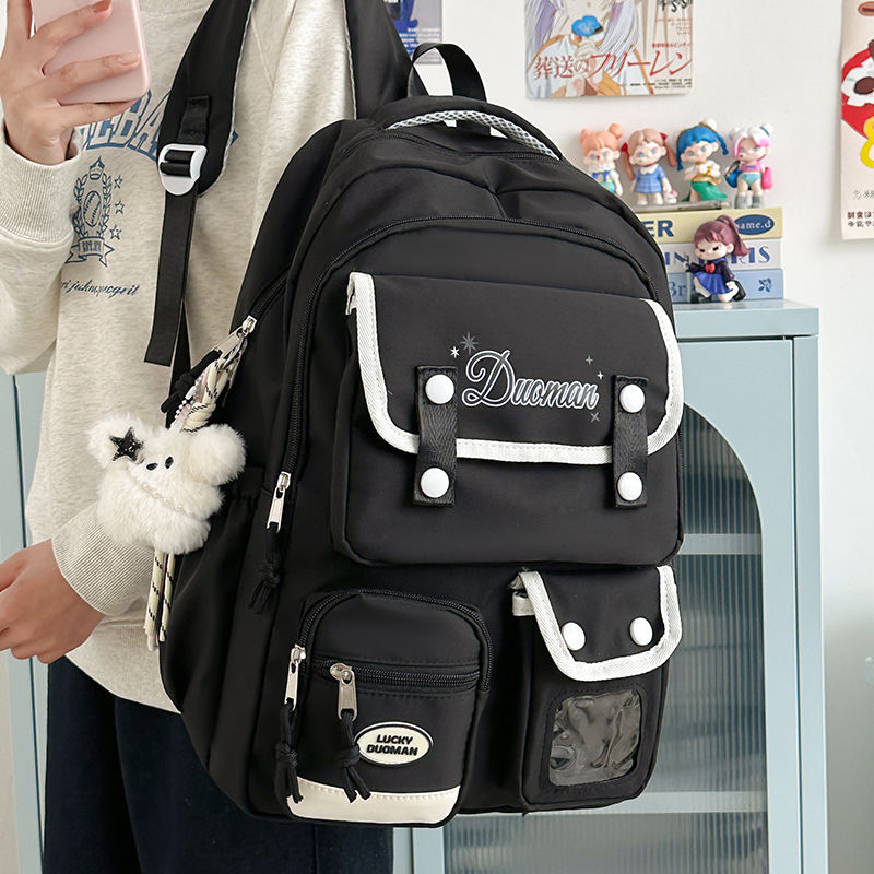 Mochila Escolar para Computadora de Nylon, Transpirable para Escuela