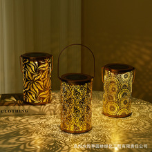 太阳能复古小夜灯庭院防水户外挂灯别墅阳台花园氛围光影铁艺灯笼