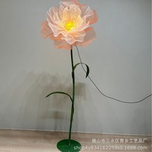 手工真丝花布料欧根纱透明婚礼巨型丝网花艺装饰纸艺网纱拍照道具