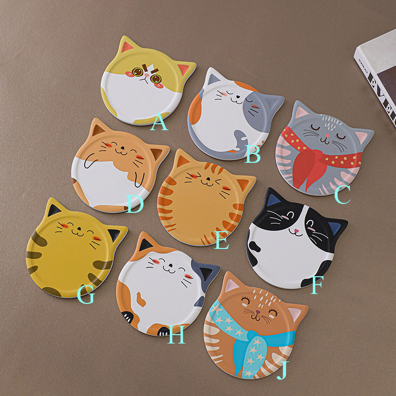 Cerámica posavasos gato creativo montaña corcho absorbente montaña lindo mascota de dibujos animados creativo regalo logotipo personalizado impresión