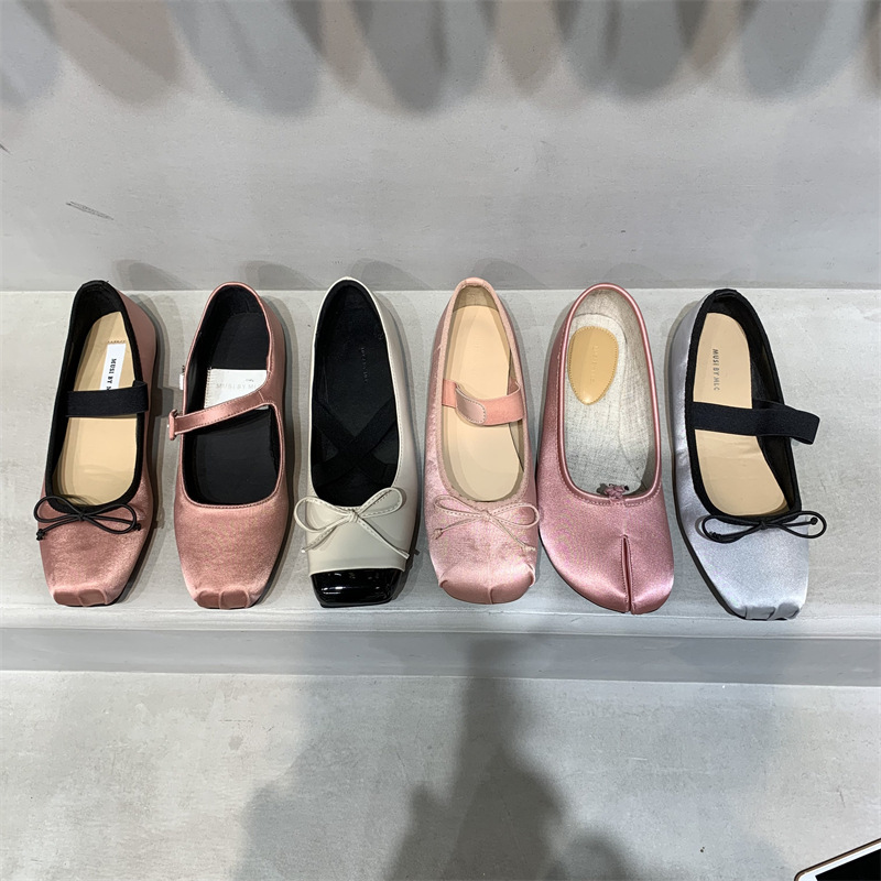 Evening Breeze Gentle Pink Flat Mary Jane Single da donna 2024 New Spring Square Head Scarpe da barca francesi_voghion.com