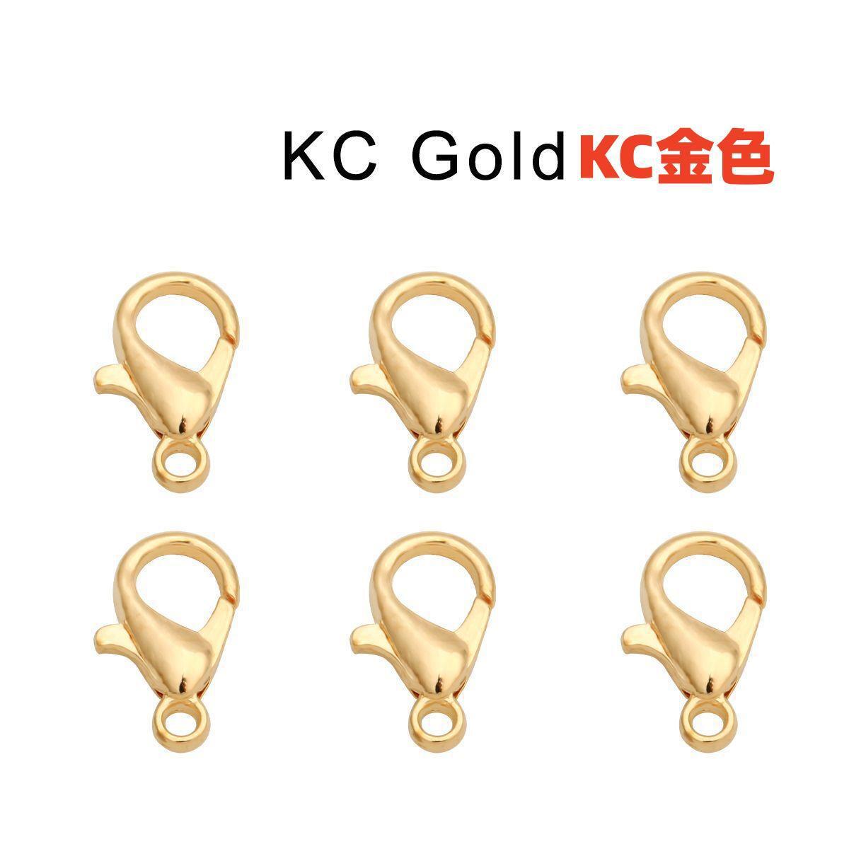 10mm/12mm fuerte retención de color hebilla de langosta oro plata KC oro blanco K color mezclado material de accesorios de aleación de bricolaje al por mayor