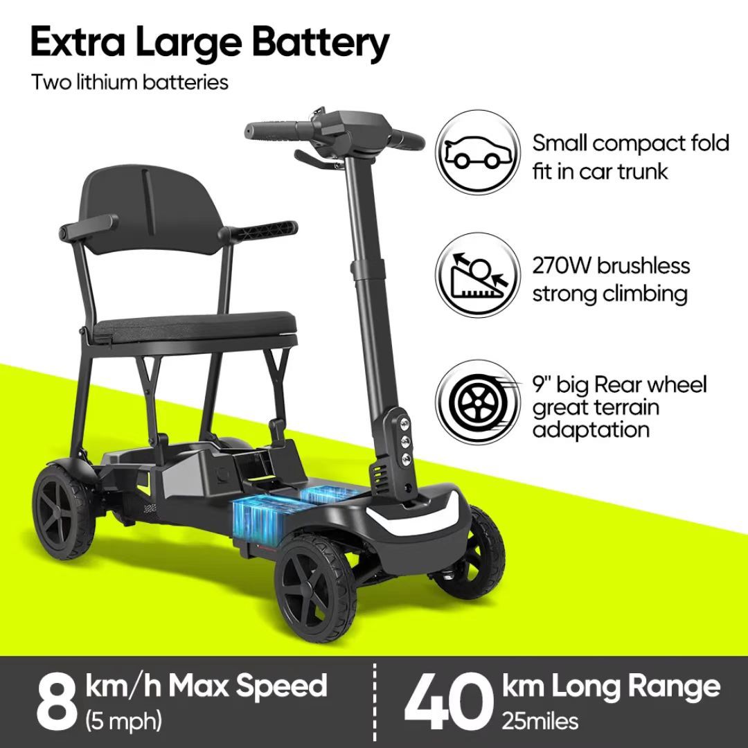 Lightweight Folding Aluminum Alloy Frame Electric Mobility Scooter for the Elderly