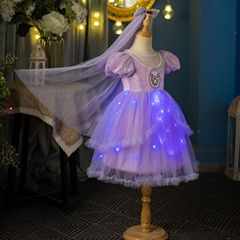 女童連衣裙春季新款2024兒童洋氣網紗裙寶寶女孩公主裙庫洛米裙子