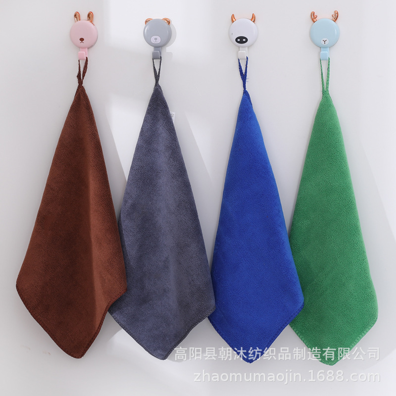 350gsm Fine Fiber Thickened 30*30 Dry Hair Square Household Labor Protection Small Square Absorbent Soft Small Towel