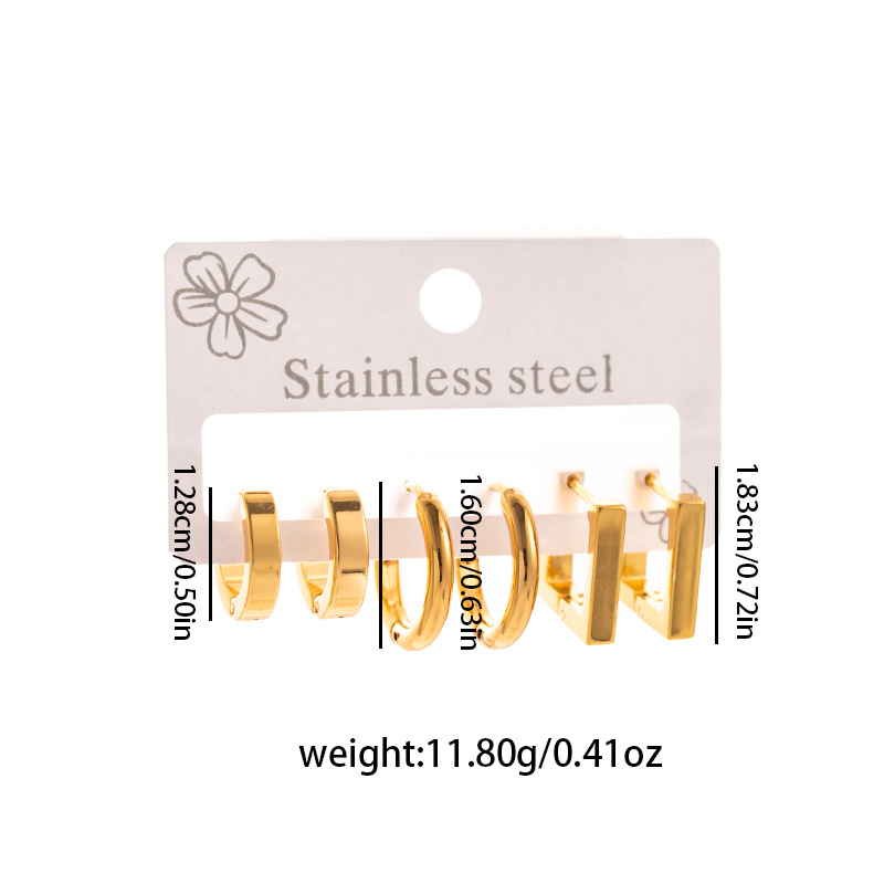 Pendientes geométricos estilo coreano, pendientes de acero inoxidable, diseño de moda de lujo ligero, pendientes de titanio con forma de corazón y estrella para mujer, transfronterizos.