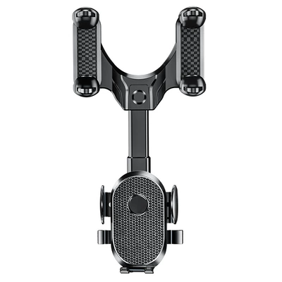 Car phone holder, rearview mirror phone mount, portable, new model, for in-car navigation and phone photography (Car phone holder) - 5th-generation-retractable-rearview-mirror-bracket-black
