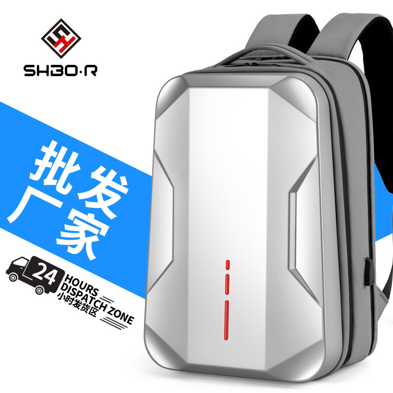 Cross-Border Pc Hard-Shell Backpack 15.6inch Can Hold Keyboard, Men's College Student Backpack 17.3inch Gaming Laptop Bag