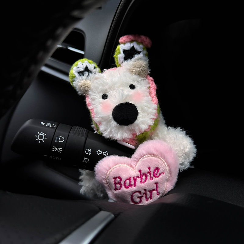 West Highland cachorro decoración de bloqueo de coche limpiaparabrisas de coche luz de dirección muñeca muñeca decoración de coche mujer linda